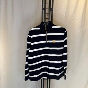 Ralph Lauren‎ Black and White Striped Zip-Up Sweater (Y2K)